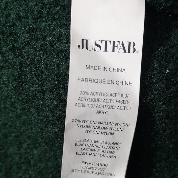 JustFab Ladies Size Large Dark Green Open Long Cardigan / Duster - Picture 5 of 8